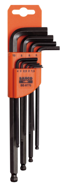 Folding Ball Hex Long Key Set, SAE, 9 pc Folding Ball Hex Long Key Set, SAE, 9 pc