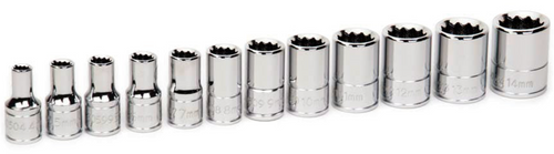 Shallow Socket Sets, Metric, 1/4" Drive, 12-Point Shallow Socket Sets, Metric, 1/4" Drive, 12-Point