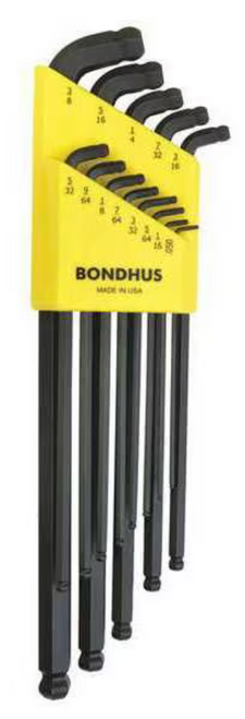 Hex Key Set, SAE, L-Shape, Long Ball End, 13 pc Hex Key Set, SAE, L-Shape, Long Ball End, 13 pc
