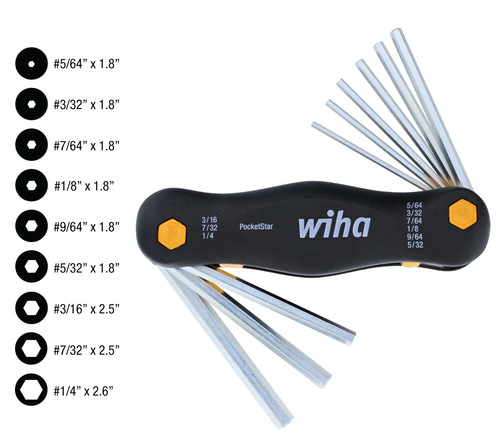 Hex Key Pocketstar Fold Out Set, 9 Piece Hex Key Pocketstar Fold Out Set, 9 Piece