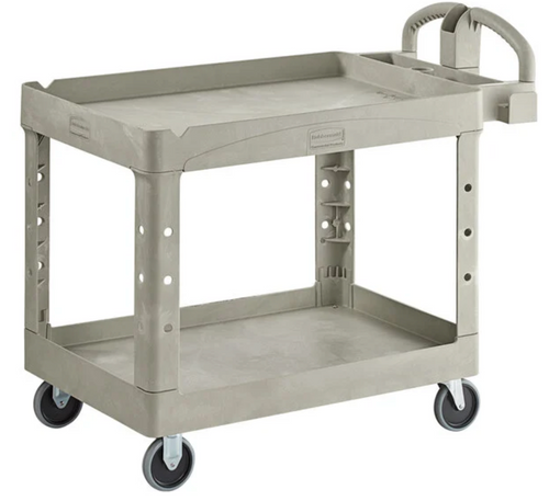 Cart, Utility, 2 Shelves w/ Extended Handle & Storage Cups Cart, Utility, 2 Shelves w/ Extended Handle & Storage Cups