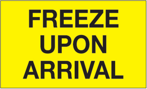 Label, Freeze on Arrival, 3" x 5", 500/roll Label, Freeze on Arrival, 3" x 5", 500/roll