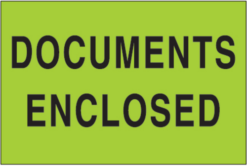 Label, Documents Enclosed, 500/roll Label, Documents Enclosed, 500/roll