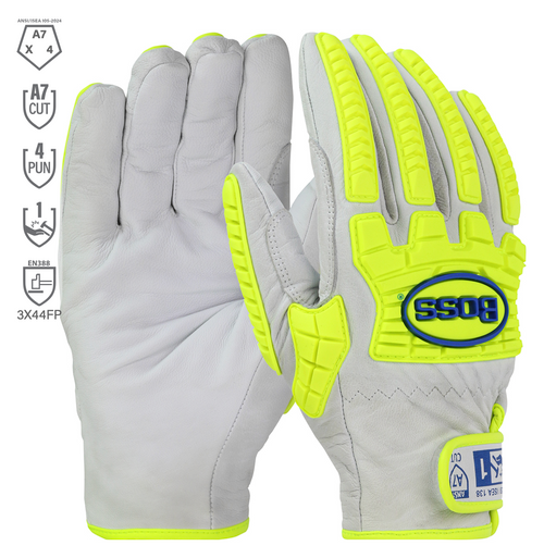 Glove, Boss, Leather Kevlar Blend, 6pr/pk Glove, Boss, Leather Kevlar Blend, 6pr/pk