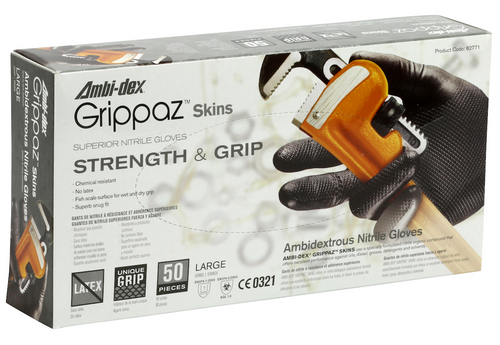 Glove, Grippaz™ Skins Nitrile, 6 mil, 500 gloves/case Glove, Grippaz™ Skins Nitrile, 6 mil, 500 gloves/case