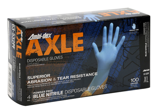 Glove, Ambi-dex® Axle Nitrile, Blue, 4 mil, 100/pk,10pk/cs Glove, Ambi-dex® Axle Nitrile, Blue, 4 mil, 100/pk,10pk/cs