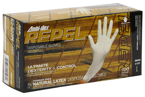 Glove, Ambi-dex® Repel Disposable Latex, White, 5 mil, 100/pk,10pk/cs Glove, Ambi-dex® Repel Disposable Latex, White, 5 mil, 100/pk,10pk/cs