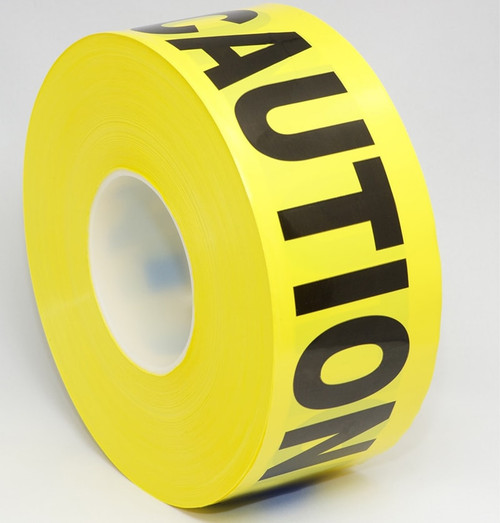 Tape, Caution, Cleanroom Barrier, 3" x 1000' (No Adhesive) Tape, Caution, Cleanroom Barrier, 3" x 1000' (No Adhesive)