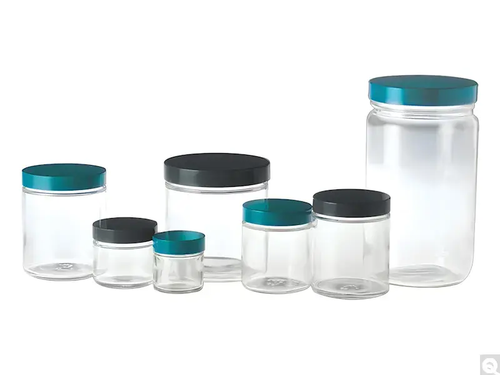 Jar, Clear Straight Sided Round with 43-400 Green Thermoset F217 & PTFE Lined Cap Attached Jar, Clear Straight Sided Round with 43-400 Green Thermoset F217 & PTFE Lined Cap Attached