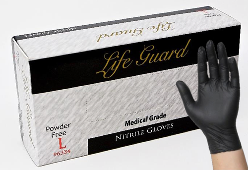Gloves, Nitrile, Black, 4 mil, Soft, Powder Free, 100/Box