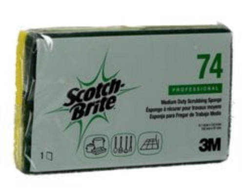 Wiper, Scotch-Brite™ Medium Duty Scrub Sponge 74, 6.1" x 3.6"