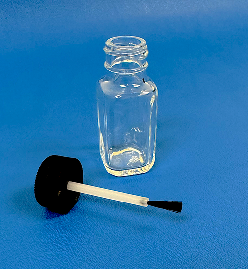 Bottle, flux, square with cap brush