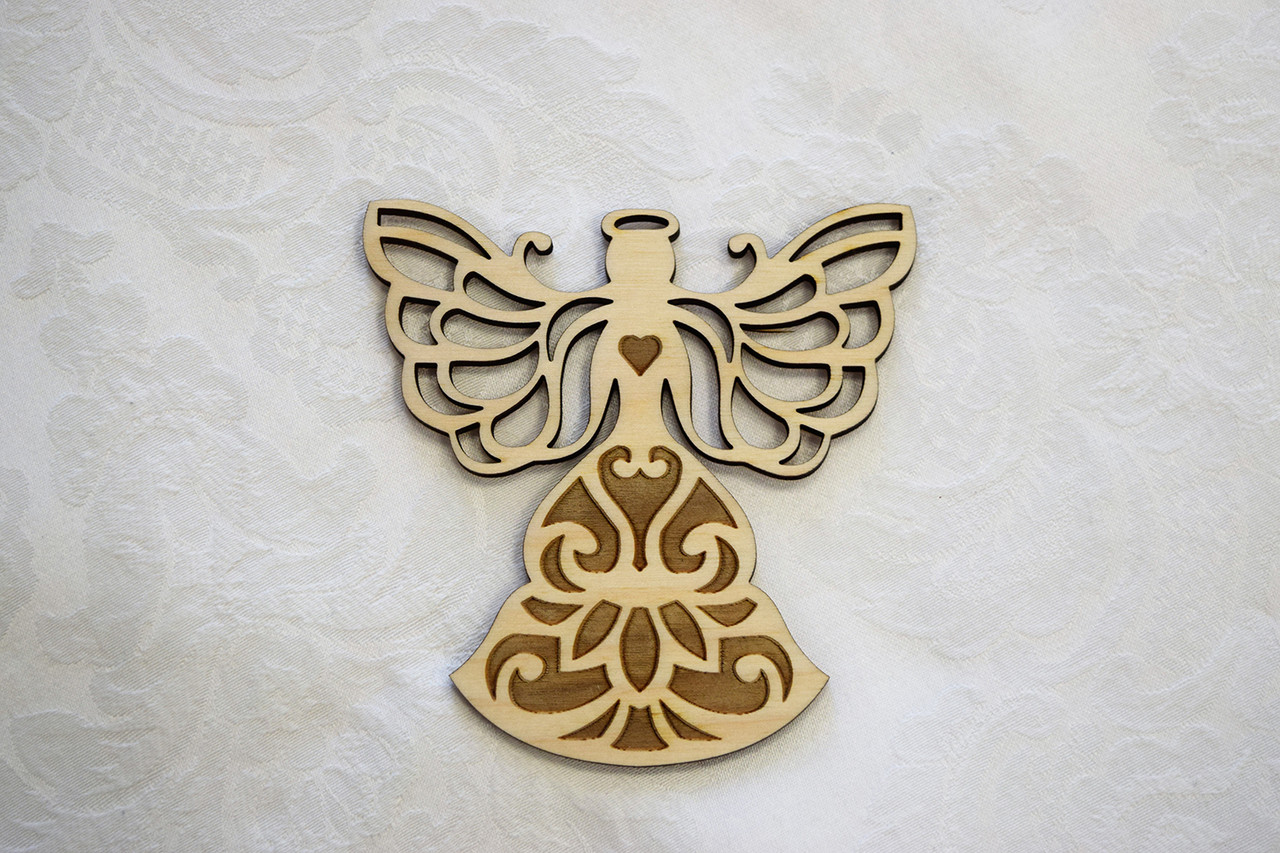 Wooden Ornament: Lace-wings Angel Small