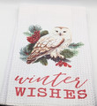Winter Wishes- Owl 16x24" Holiday Design Waffle Tea Towels Winter Wishes- Owl 16x24" Holiday Design Waffle Tea Towels