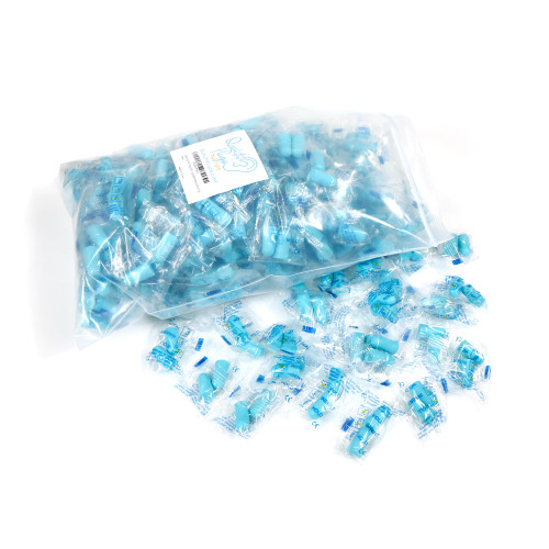 50-200 Pair Foam Ear Plugs Individually Wrapped Soft Noise Cancelling Sound Blocking Light Blue NRR 32dB
