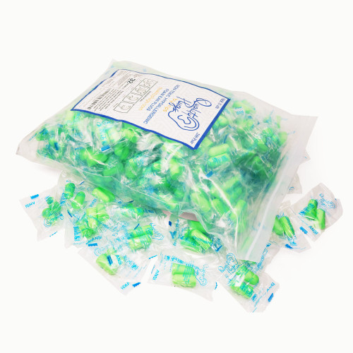 50-200 Pair Foam Ear Plugs Individually Wrapped Soft for Shooting, Work, Industrial Use, Hunting, Work - Green Earplugs NRR 32dB