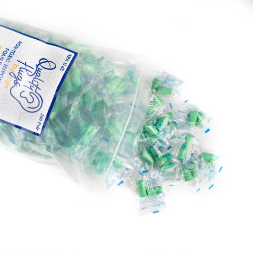 50-200 Pair Foam Ear Plugs Individually Wrapped Soft for Shooting, Work, Industrial Use, Hunting, Work - Green Earplugs NRR 32dB