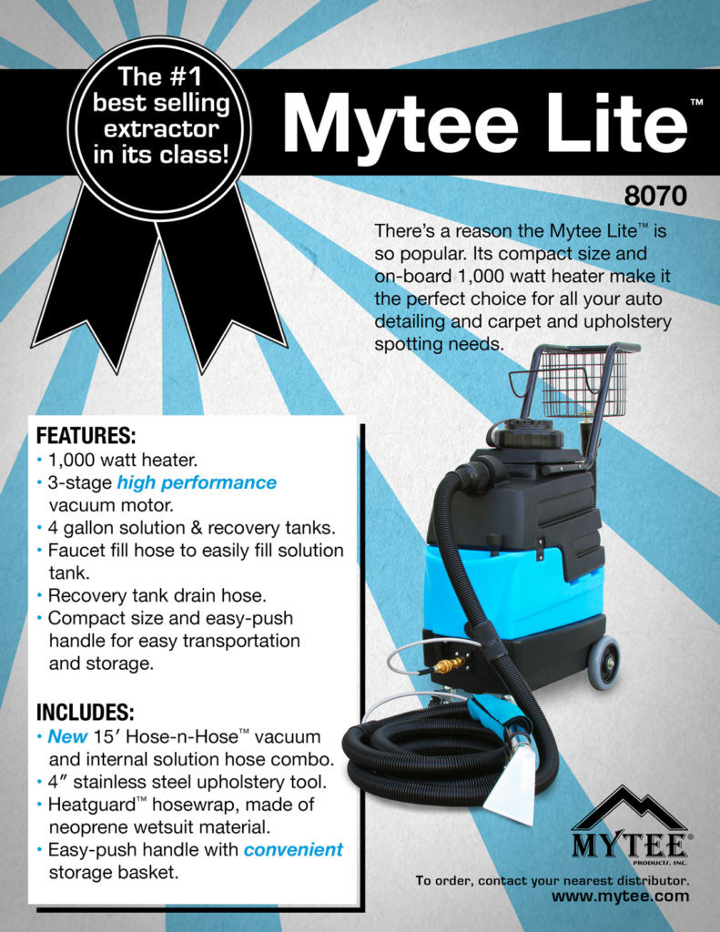 Mytee 8070 MyteeLite Heated Carpet and Upholstery Extractor PCC PLUS