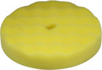 8" Yellow Medium Cutting Convoluted Face Foam Grip Pad, Recessed Back - 7" Backing