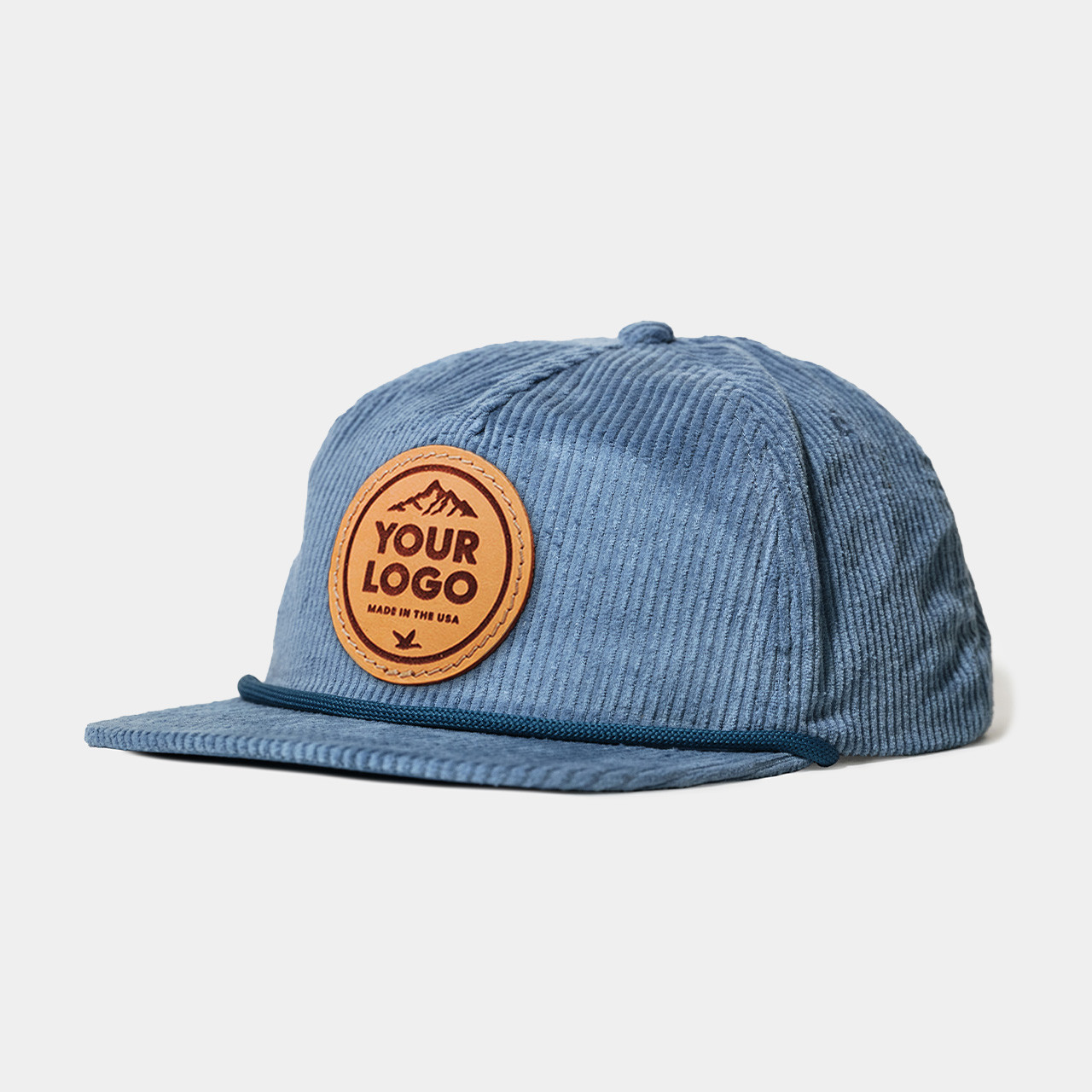 Locale Wilson Corduroy Trucker, Custom Leather Patch Hat - Monomoy