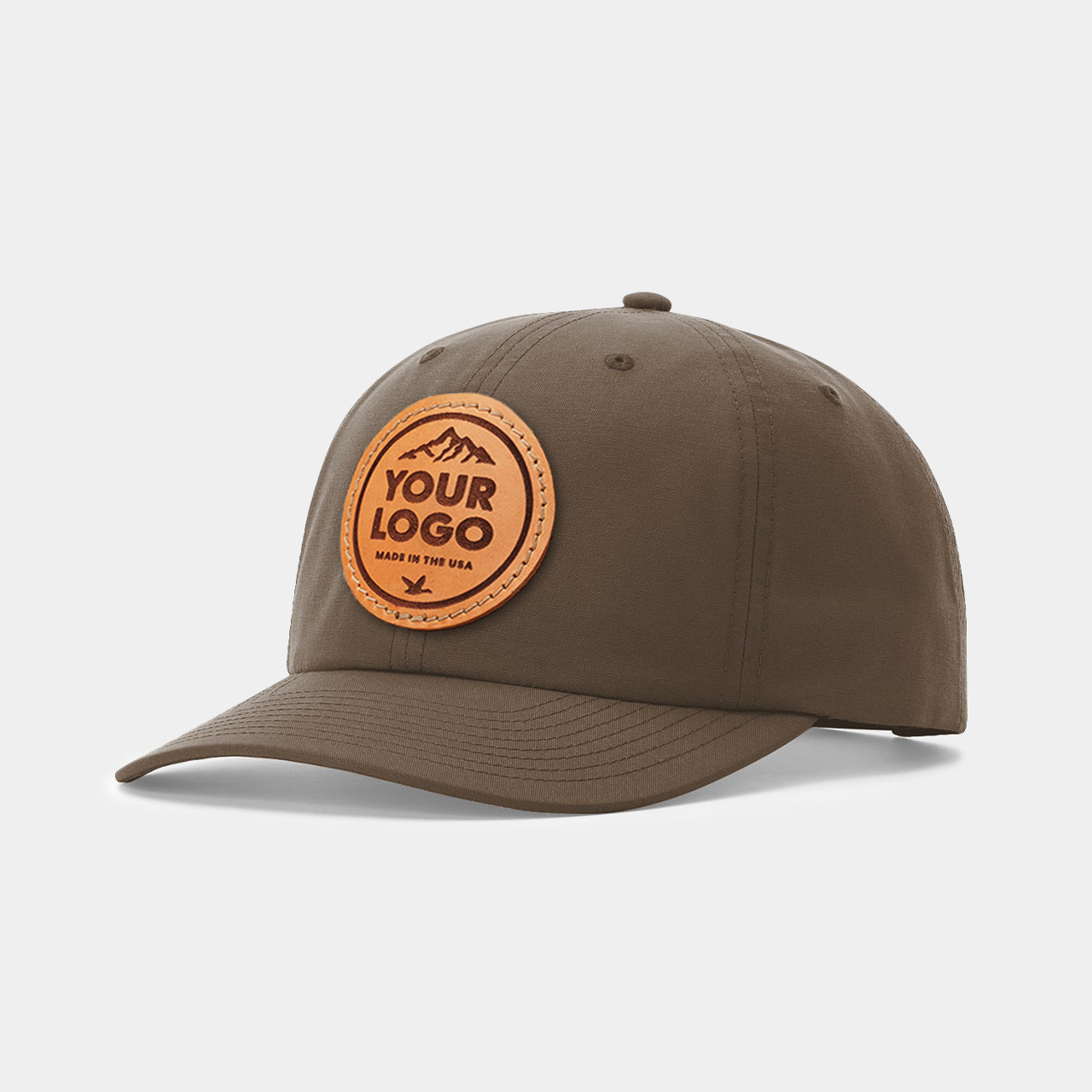 Richardson 262 Relaxed 6 Panel Snapback, Custom Leather Patch Hat