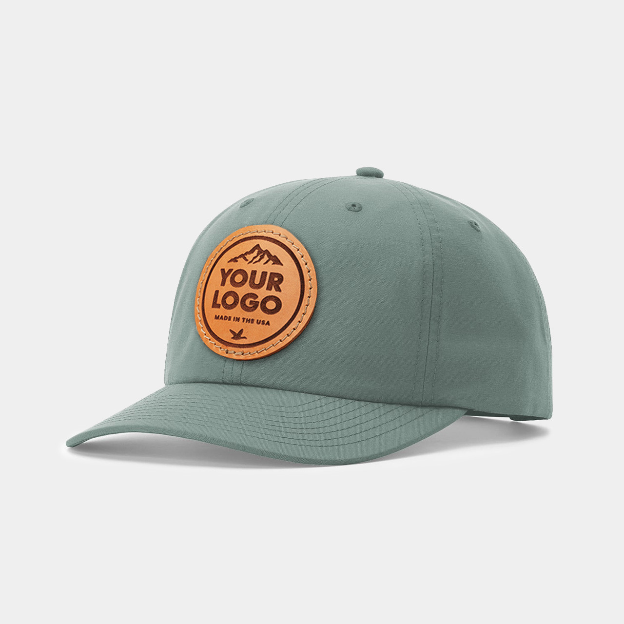 Richardson 262 Relaxed 6 Panel Snapback, Custom Leather Patch Hat