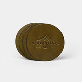 Leather Coasters, Custom Logo (100 Piece Minimum)
