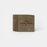 Custom Leather Coaster Set of 4