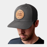 Yupoong 6606 Retro Trucker, Custom Leather Patch Hat