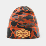 Richardson 126 Duck Camo Beanie, Custom Leather Patch Hat