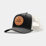 Richardson 112FPC Five Panel Champ Trucker, Custom Leather Patch Hat