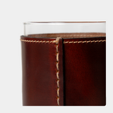 Leather Wrapped Rocks Glass Set, Personalized (Set of 2)