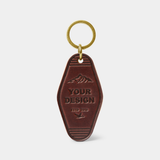 Leather Key Chain Hotel Fob, Custom Logo (12 Piece Minimum)
