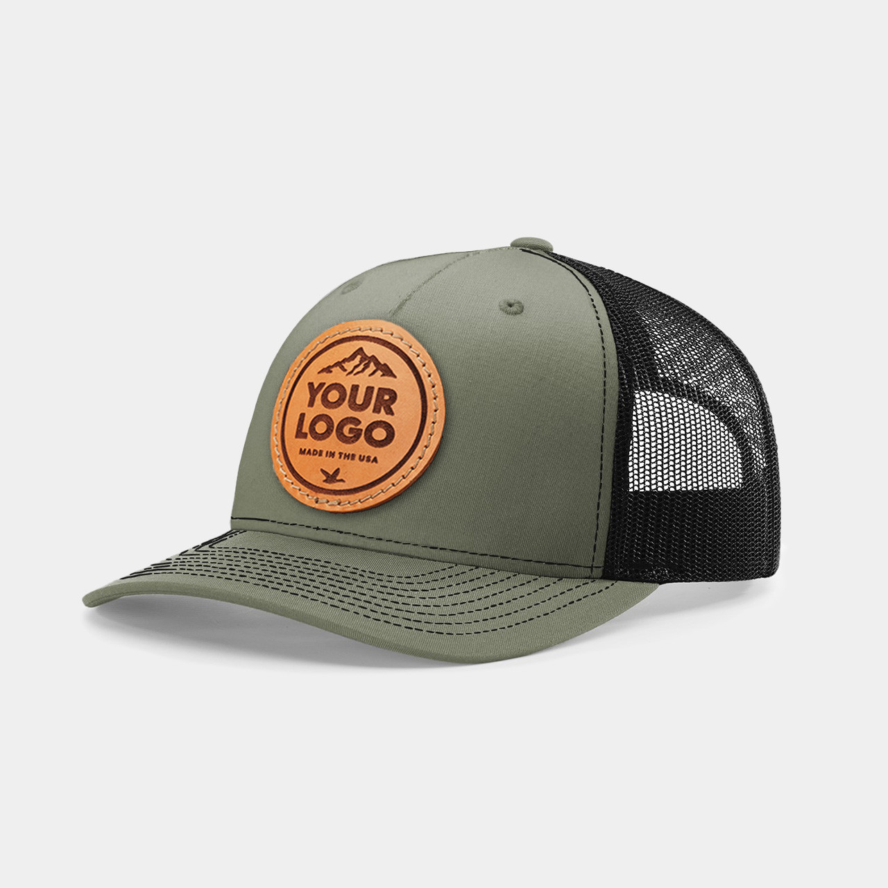 Richardson 112FP, Custom Leather Patch Hat - Monomoy Goods LLC