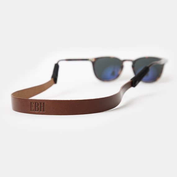 Leather Glasses Strap, Monogrammed Leather Glasses Strap, Monogrammed