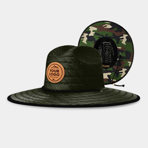 Richardson 828 Camo Lined Waterman, Custom Leather Patch Hat Richardson 828 Camo Lined Waterman, Custom Leather Patch Hat