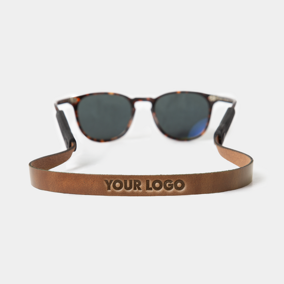 Leather Glasses Strap, Custom Logo (12 Piece Minimum)