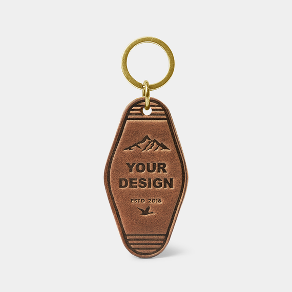 Leather Key Chain Hotel Fob, Custom Logo (12 Piece Minimum)