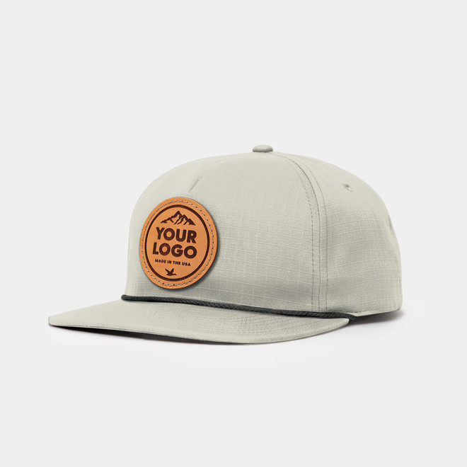 Monomoy M275 Tern Rip Stop 5 Panel, Custom Leather Patch Hat