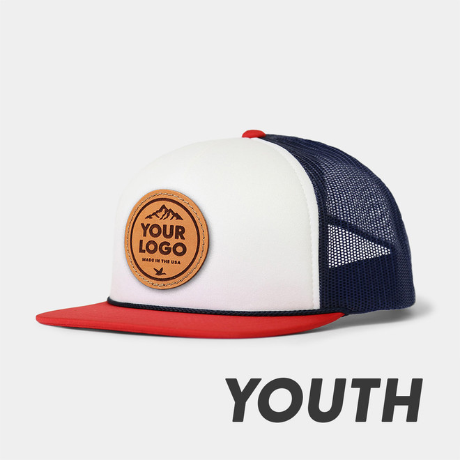 M935 Youth Suds Trucker, Custom Leather Patch Hat