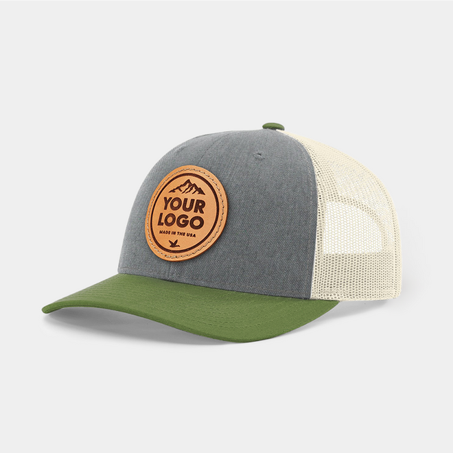 Monomoy M226 Standard Trucker, Custom Leather Patch Hat