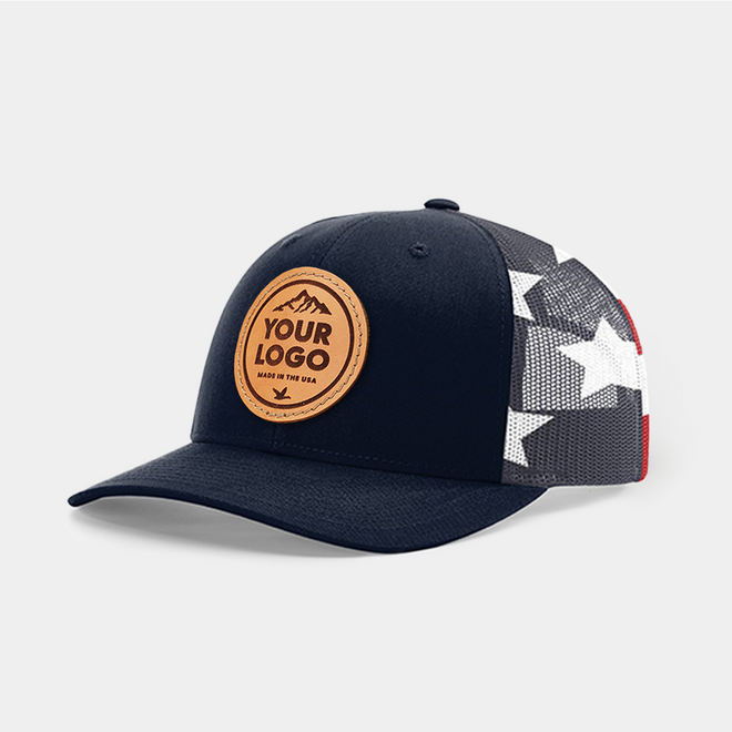 Richardson 112PM Trucker, Custom Leather Patch Hat