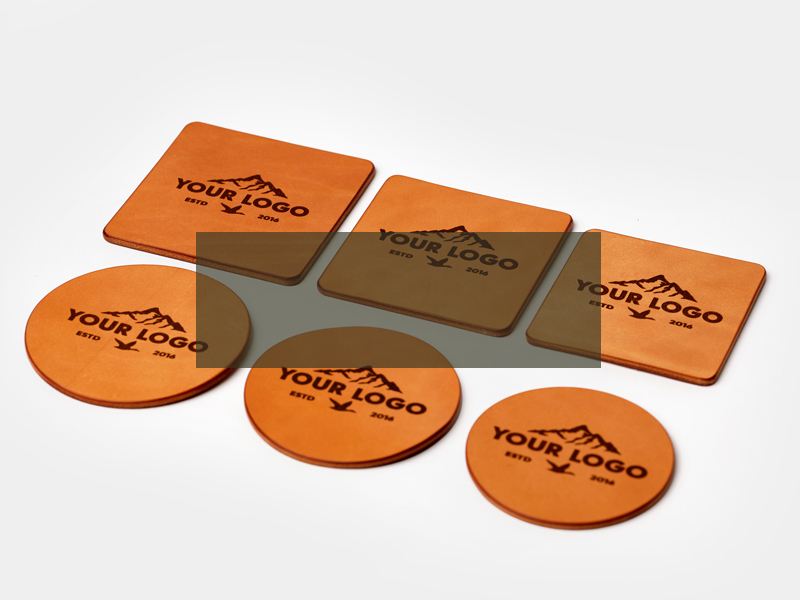 Customer Logo Leather Coasters