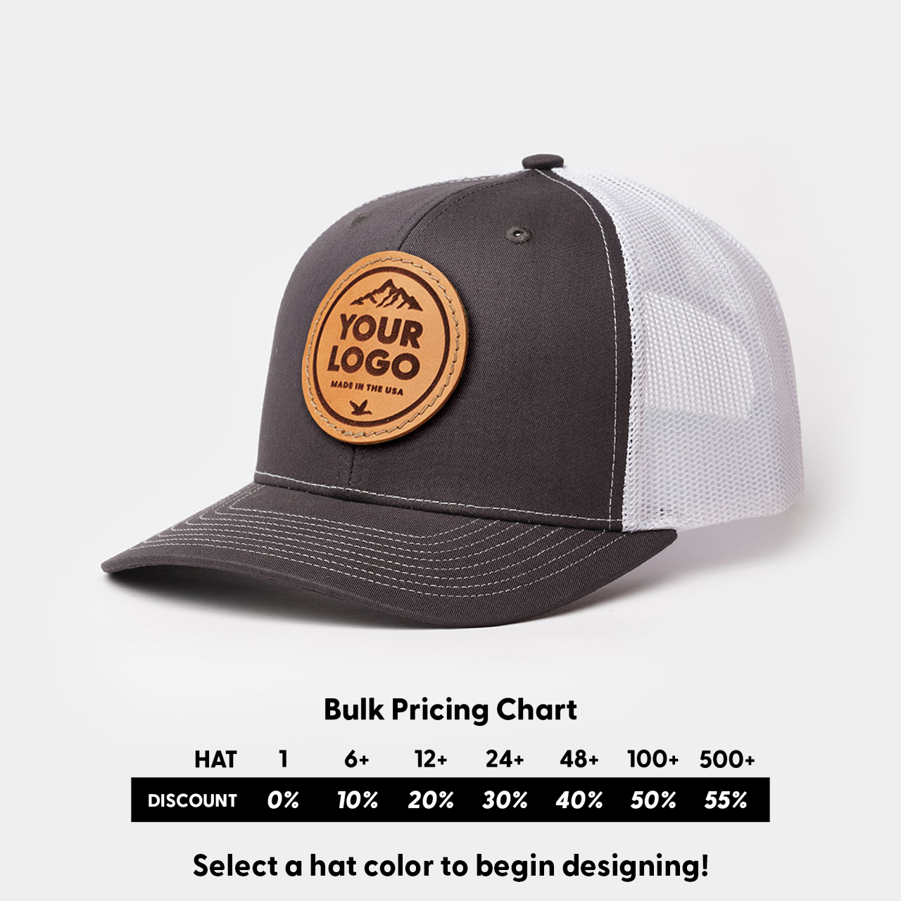 Richardson 112 Classic Trucker, Custom Leather Patch Hat Monomoy