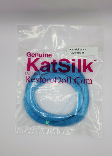 Azure Blue 19 KatSilk ® Saran Doll Hair