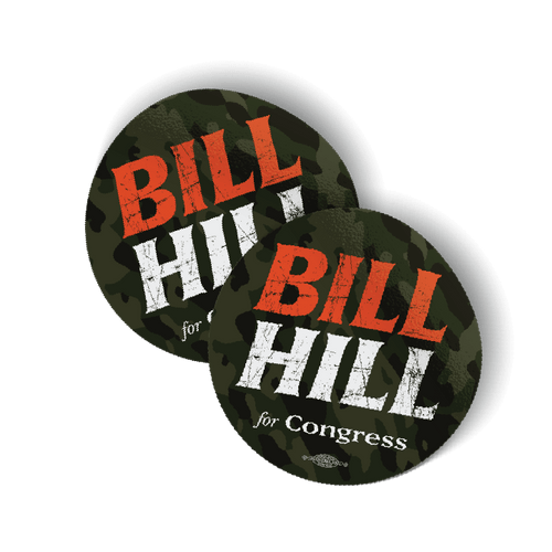 Bill Hill (3" x 3" Vinyl Sticker -- Pack of Two!)