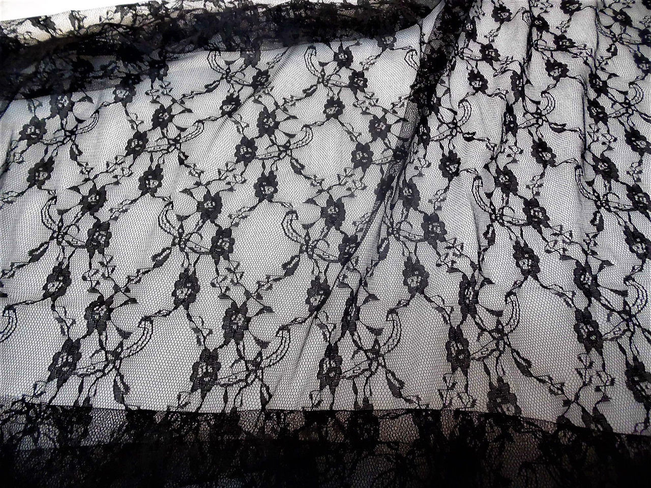 sheer black lace fabric