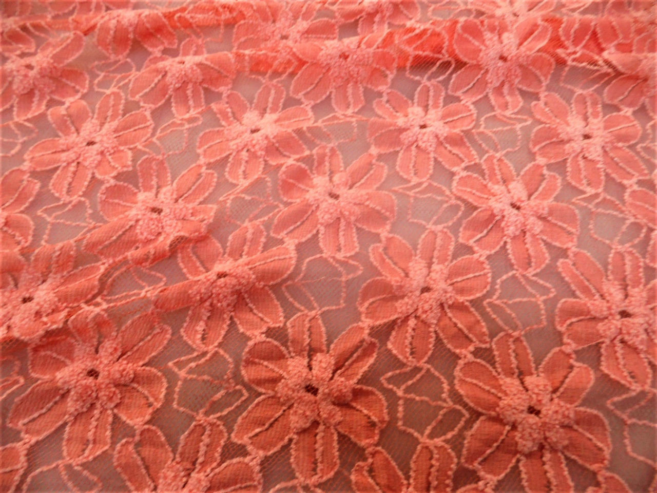 coral stretch lace fabric