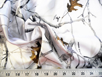Discount Fabric True Timber Camo Conceal Snow Charmeuse Silky Bridal Satin CS18
