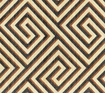 Discount Fabric Upholstery Drapery IMAN Banji Sepia Geometric Black Brown EE26